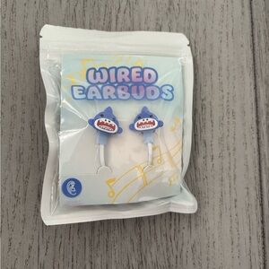 Earbuds - wired shark design.  NWT.